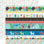 Echo Park It’s Your Birthday Boy BORDER STRIPS 12"X12" Scrapbook Paper