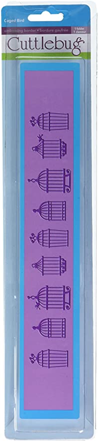 2F67E269-520A-4E1A-8966-2731E7E21CBD.jpg Cuttlebug CAGED BIRD Embossing Folder Border 3"X12" - Image 1