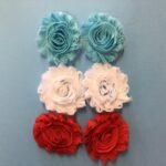 Large Ribbon Fabric Flowers 6pc - Image 5