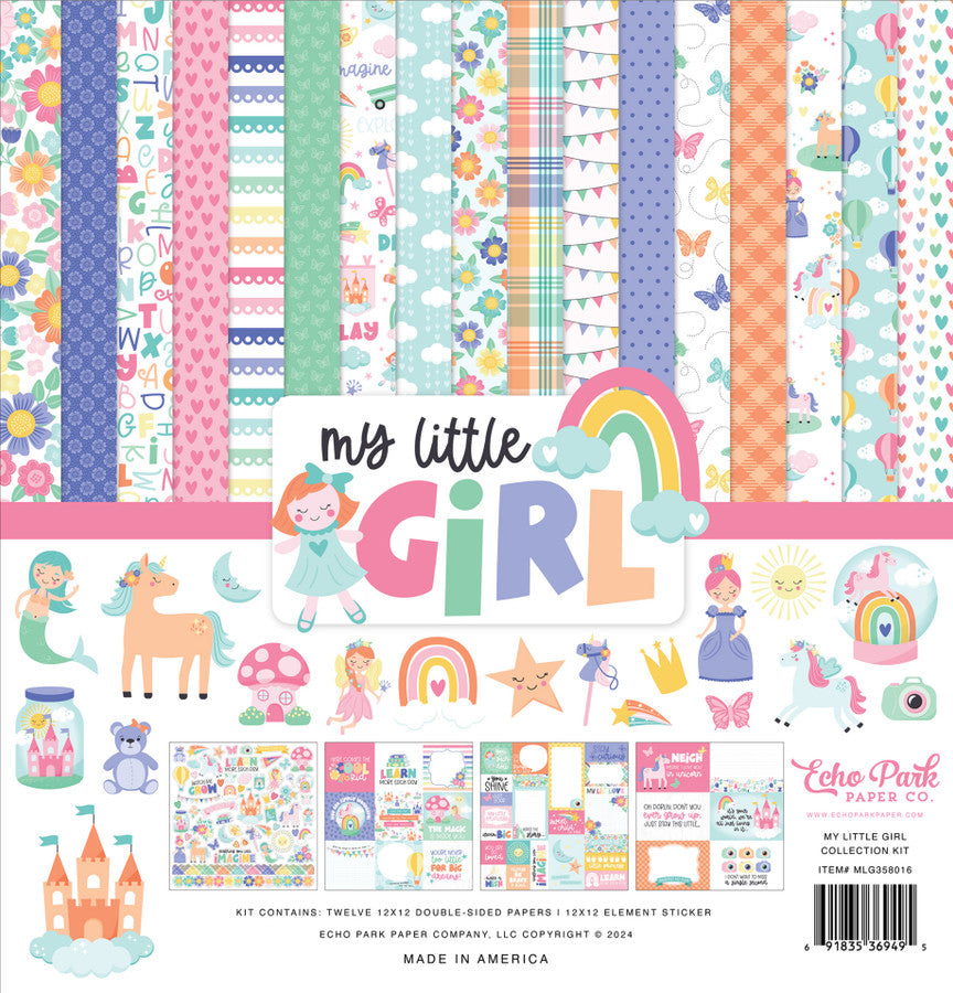 335E4B48-9B96-4798-B943-5FC9D7EADAC4.jpg Echo Park MY LITTLE GIRL Collection Kit 12”X12” 13pc - Image 1
