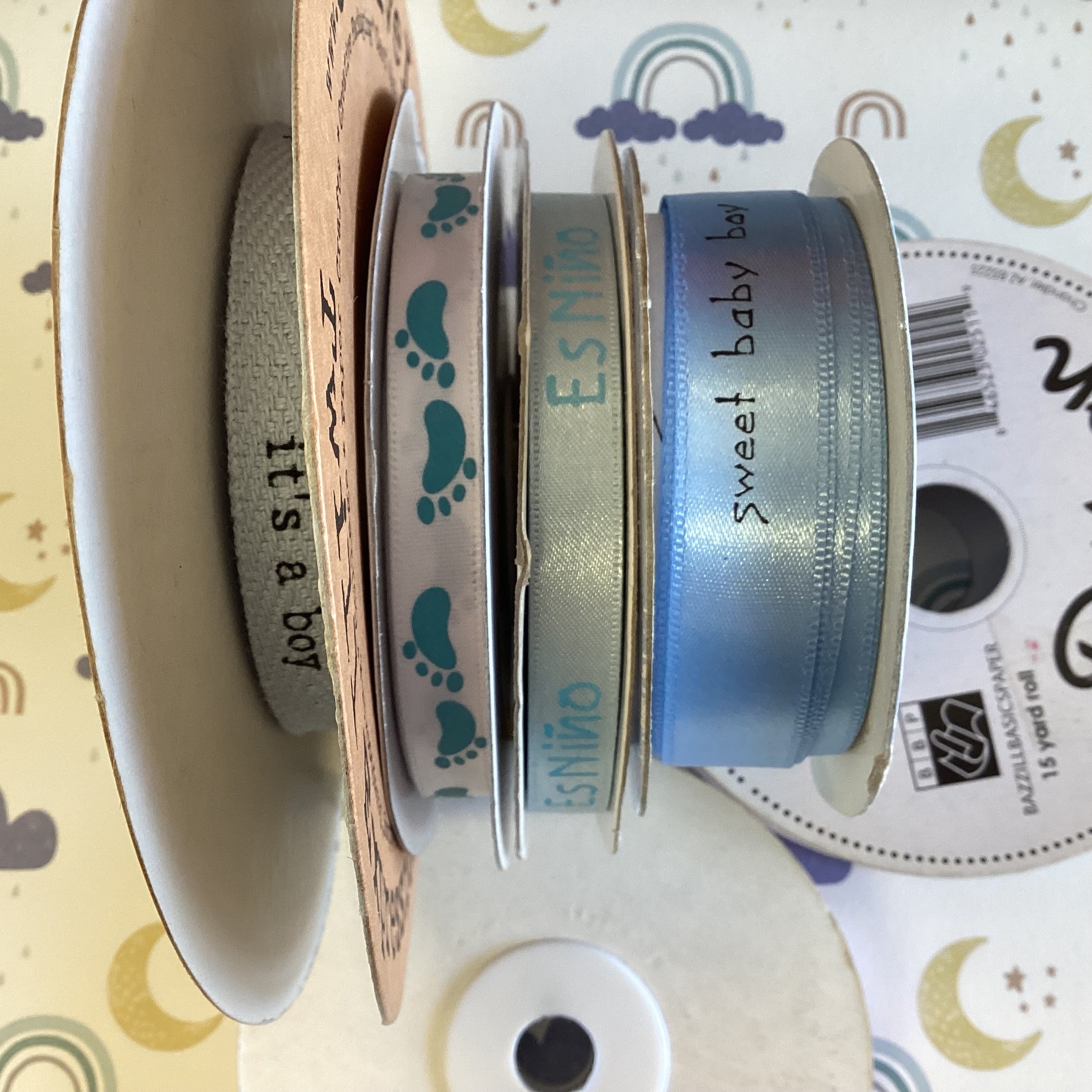 33646400-875A-4232-84DF-BDF657251E66.jpg Creative Impressions BABY BOY RIBBON 1 Yard - Image 1