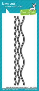 Lawn Cuts STITCHED SIMPLE WAVY BORDERS Custom Craft Dies 3 pc.