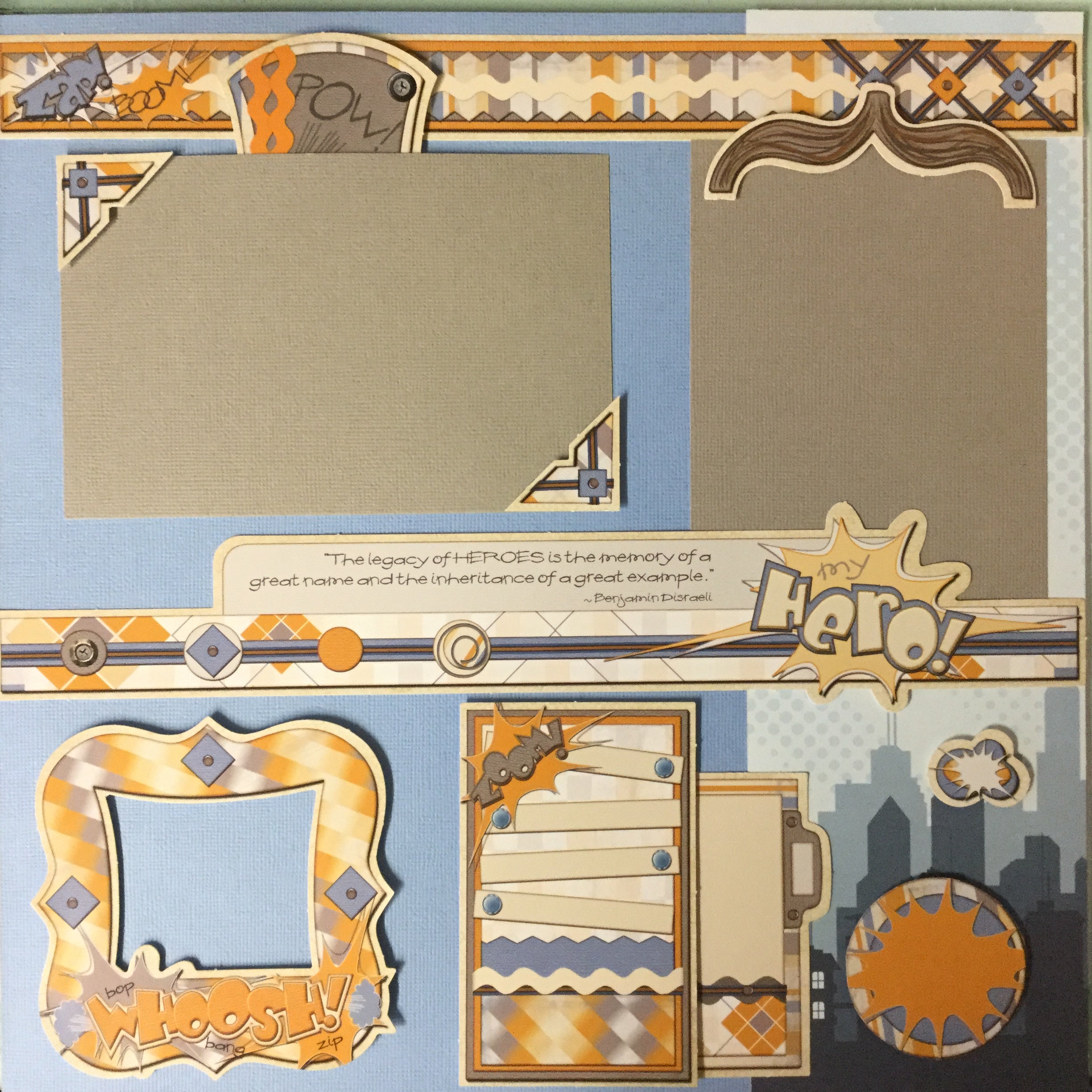 338CDFF2-FDC4-4E8D-B7C2-4D94254BF294.jpeg Page Kit (2) 12x12 Scrapbook MY SUPERHERO - Image 1