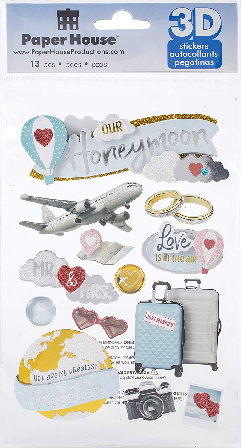 33D4AAD3-5BD7-4B17-99FA-B4563B08D041.jpg Paper House OUR HONEYMOON 3D Stickers 13pc - Image 1
