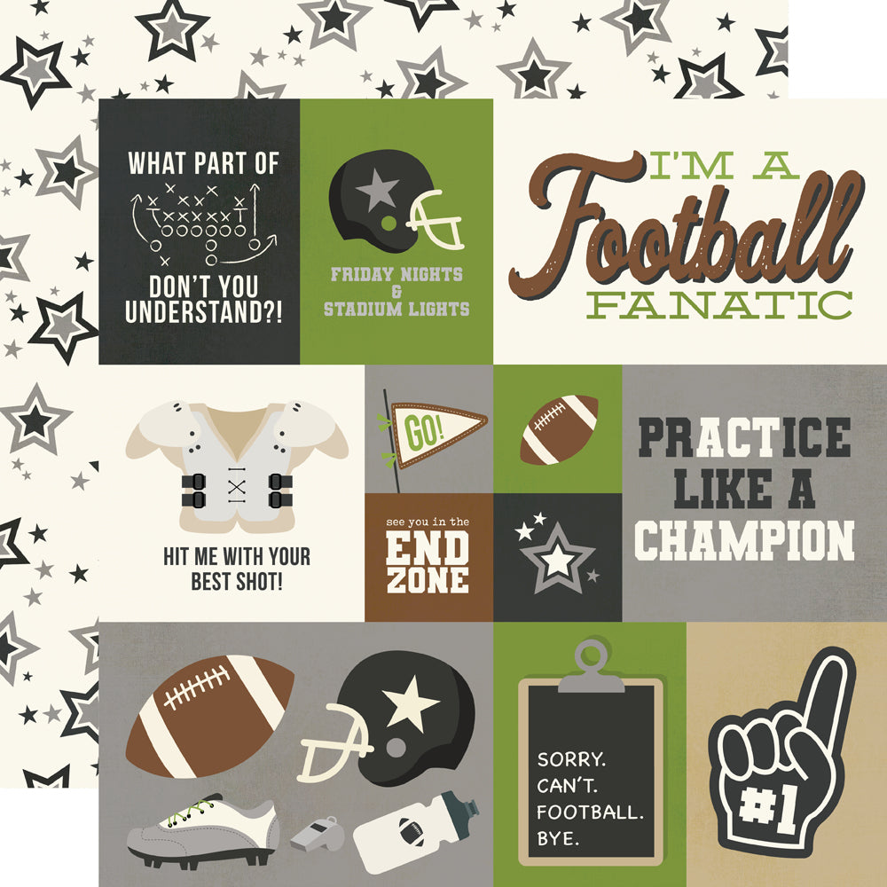 36070191-071E-4A88-B84C-15459E6D5B15.jpg Simple Stories FOOTBALL ELEMENTS 12X12 Scrapbook Paper - Image 1