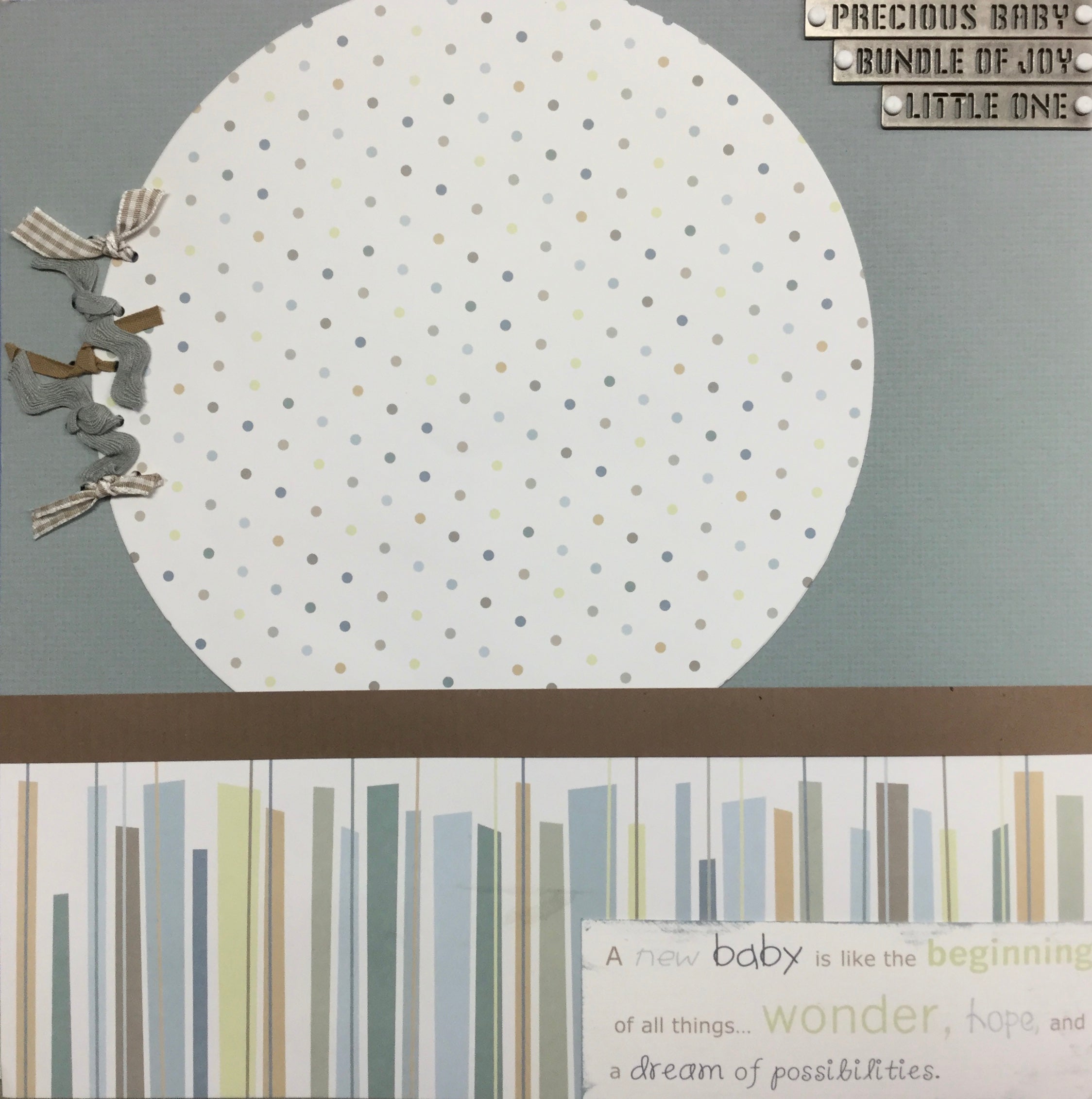 3685B187-5410-43D4-A8F6-8466130AD4F4.jpg Premade Pages PRECIOUS BABY 12"X12" Scrapbook Page - Image 1