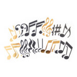 Paper House MUSIC NOTES STICKERS 24pc - Image 3