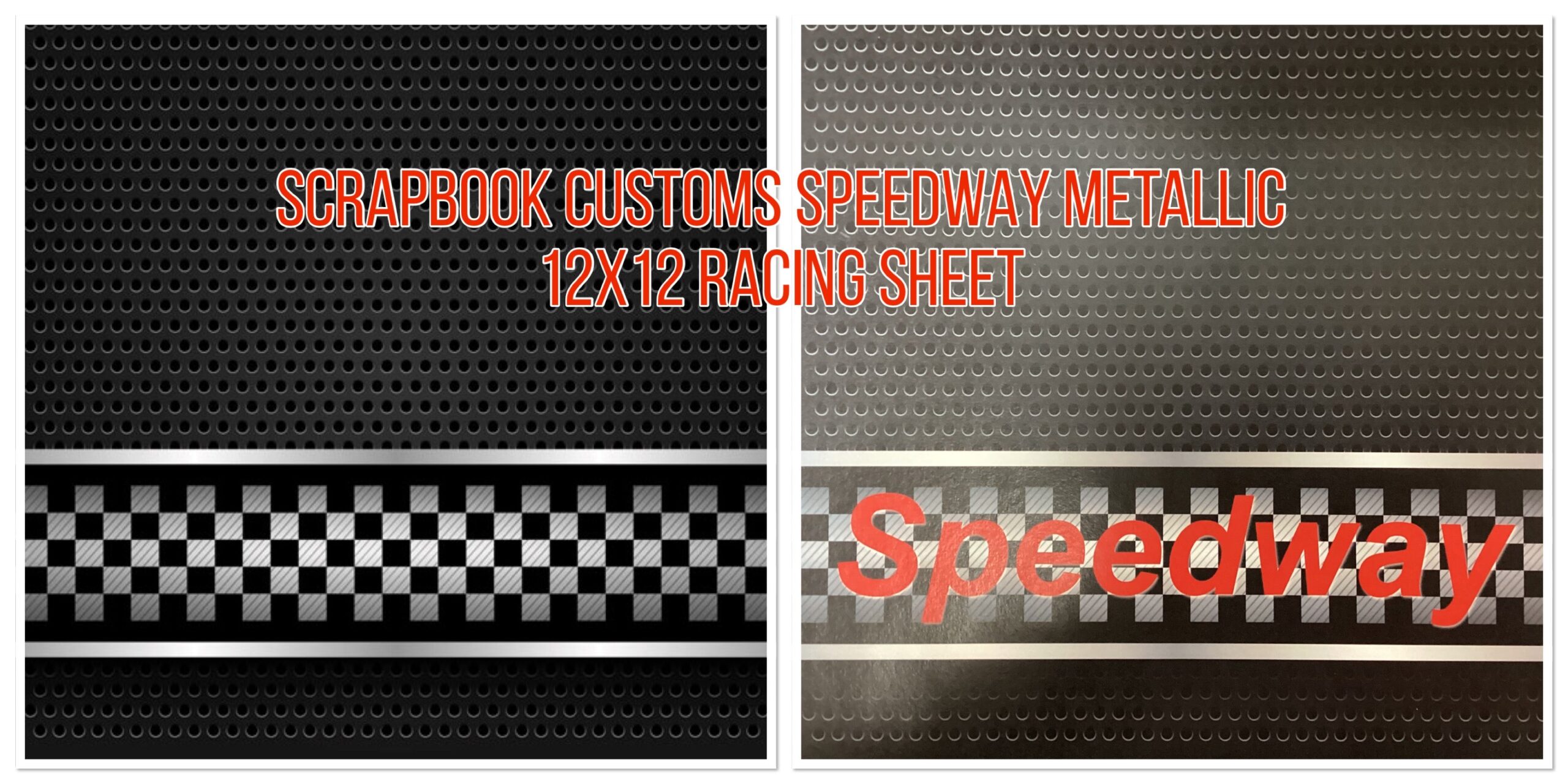 373A011A-2ED0-4A3E-8E6C-156FC7FBADA2.jpg Scrapbook Customs SPEEDWAY METALLIC 12X12 Racing Sheet - Image 1