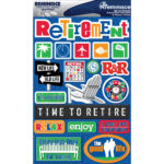 Reminisce RETIREMENT DieCut Stickers 19pc