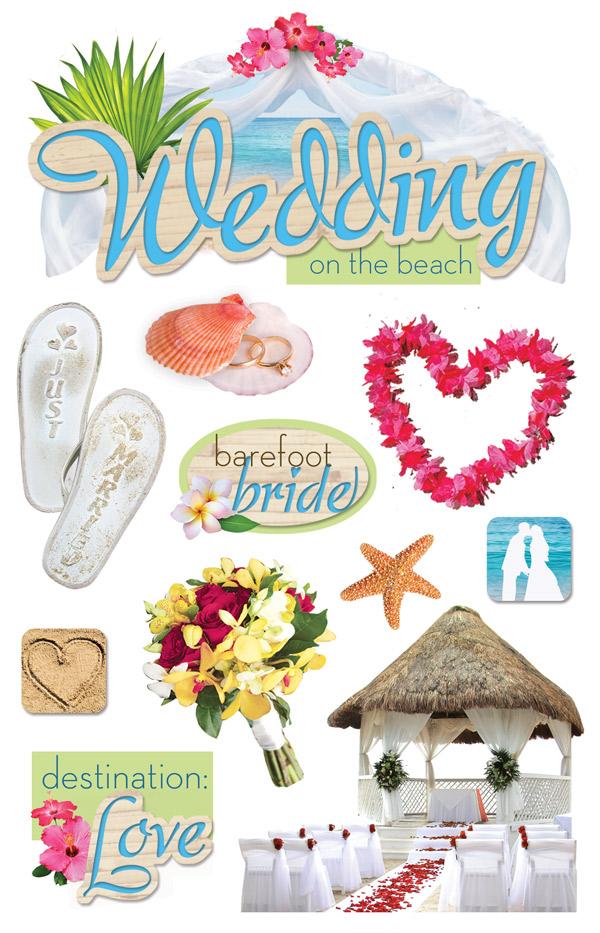 37DCA5D0-86C1-4475-9E7A-4DFC502B5726.jpg Paper House WEDDING ON THE BEACH 3D Stickers 11pc - Image 1