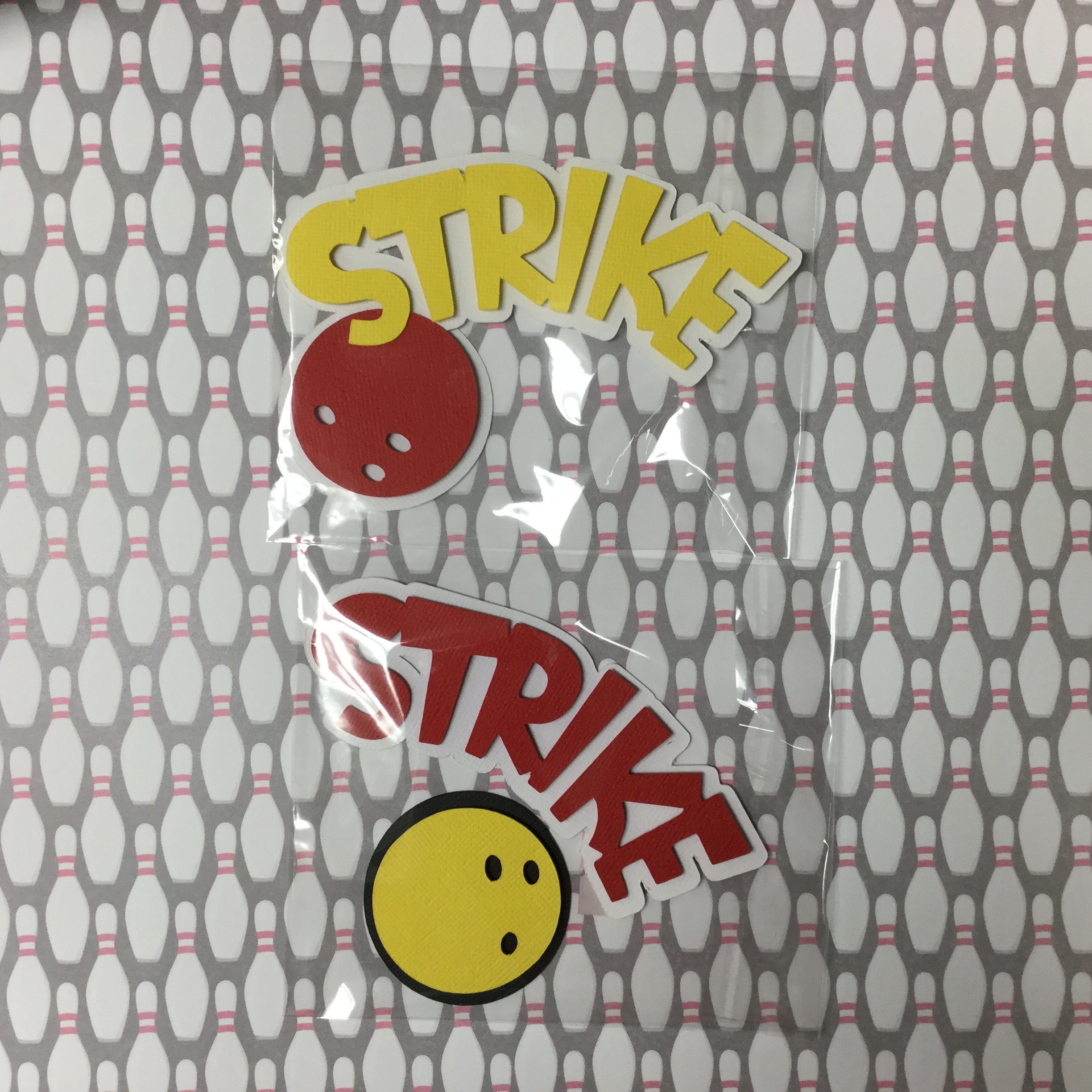 38943235-C17D-4C6C-8F6E-88CC925C805B.jpg STRIKE BOWLING BALL Sports Scrapbook DieCuts - Image 1