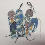Tags & Ephemera 8pc WINTER SNOW Snowman Fun - Image 3
