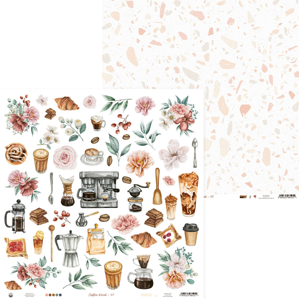 38EC290F-243B-4601-8EF5-23C51E760C53.jpg P13 COFFEE BREAK 07 12"X12" Breakfast Scrapbook Paper - Image 1