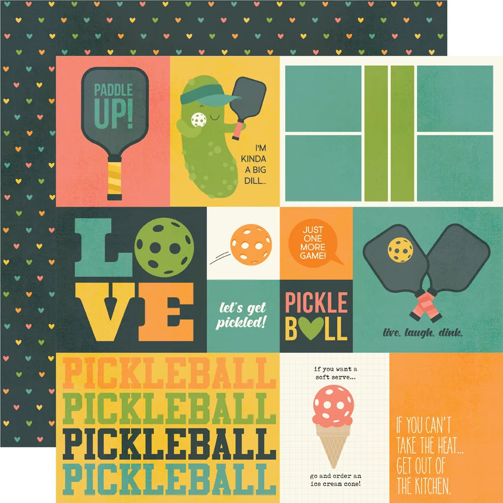 3A0AC913-01F6-4FE0-A7C6-31E96C640605.jpg Simple Stories PICKLEBALL ELEMENTS 12X12 Scrapbook Paper - Image 1