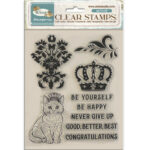 Stamperia Alterego CROWN AND CAT Clear Stamps 9pc - Image 2