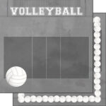 VOLLEYBALL WATERCOLOR DS 12"x12" Scrapbook Paper