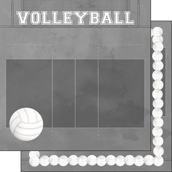 3A1F36EB-37FD-4112-A3E5-A39E3AD6D99C.jpg VOLLEYBALL WATERCOLOR DS 12"x12" Scrapbook Paper - Image 1
