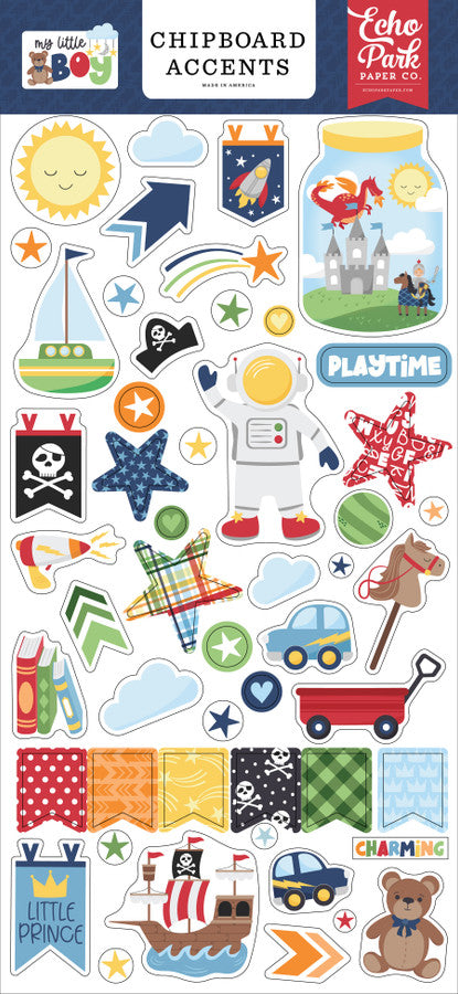 3A267B1A-BBB0-4E0C-BED6-0087892F9412.jpg Echo Park MY LITTLE BOY Chipboard Accents - Image 1