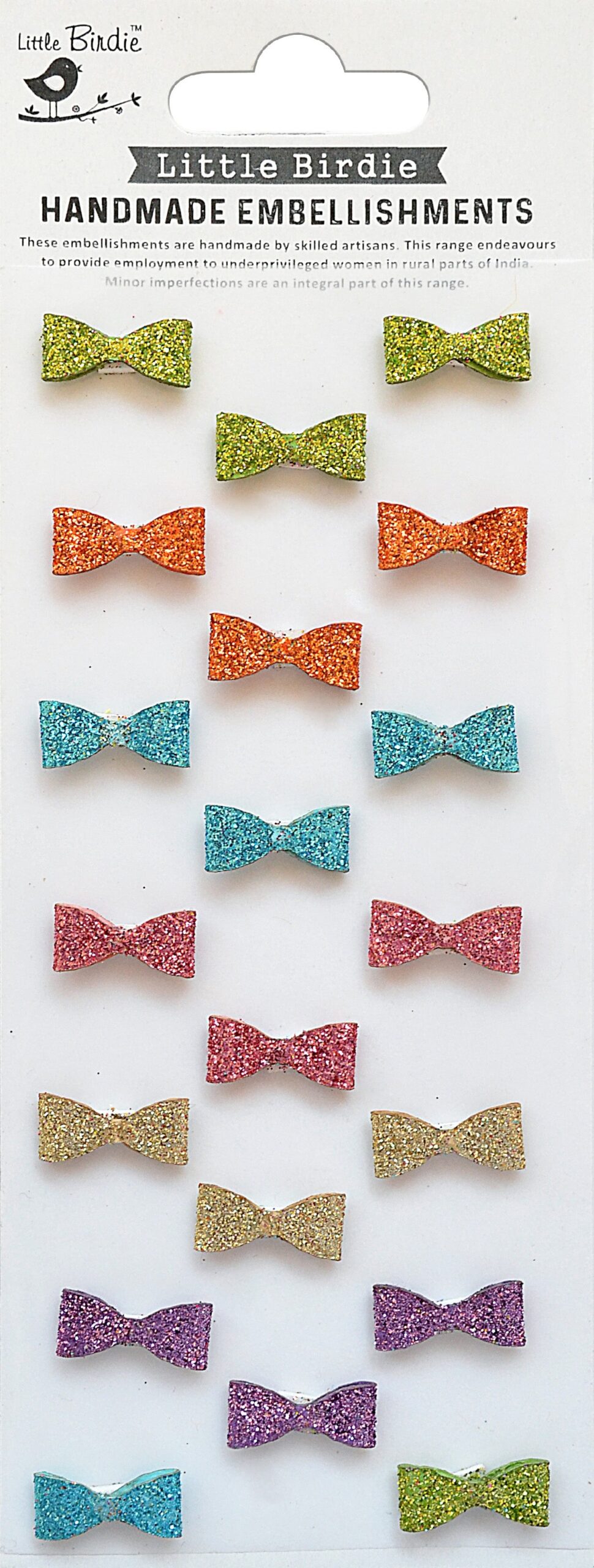 3A98FA57-5AC4-45A6-BE51-7AD2094BDF31.jpg Little Birdie BOW Stickers Handmade Embellishments 20PCS - Image 1