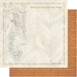 Scrapbook Customs NATIONAL PARK MAP AND WORDS 12"X12" Scrapbook Paper - Image 2