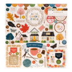 Paige Evans BUNGALOW LANE 12"X12" Copper Foil Chipboard Stickers