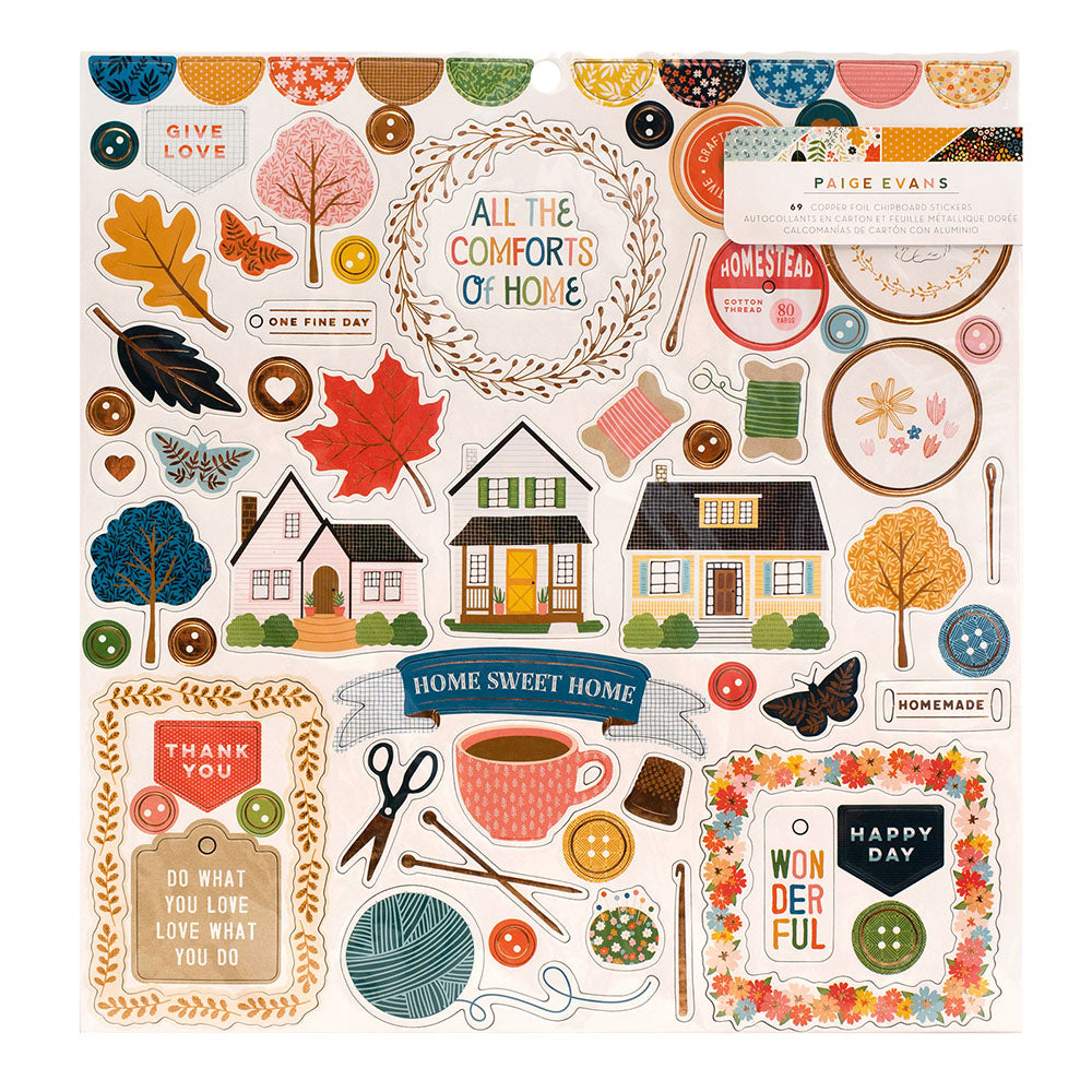 3C16B5D4-DDDA-4933-BFA8-7FBB8E85C2D0.jpg Paige Evans BUNGALOW LANE 12"X12" Copper Foil Chipboard Stickers - Image 1
