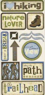 Scrapbook Customs HIKING Outdoor Fun Stickers 13pc - Image 2