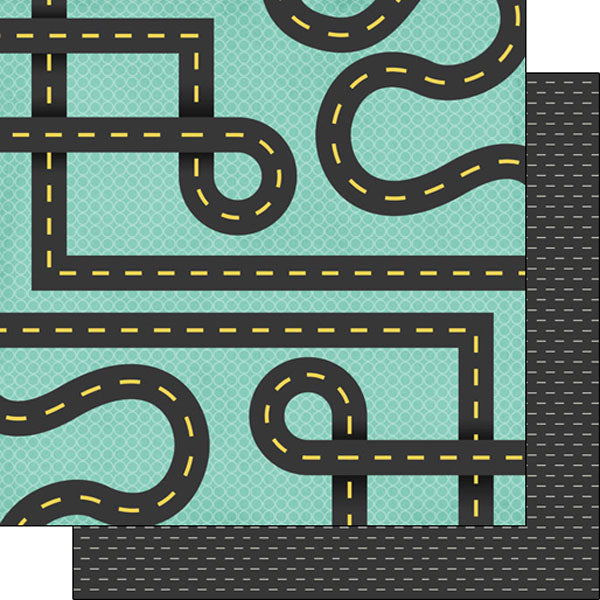 3CAD36A2-DC79-4701-85BE-9F80260C7D45.jpg Scrapbook Customs ROAD TRIP MEMORIES DS 12"X12" Scrapbook Paper - Image 1