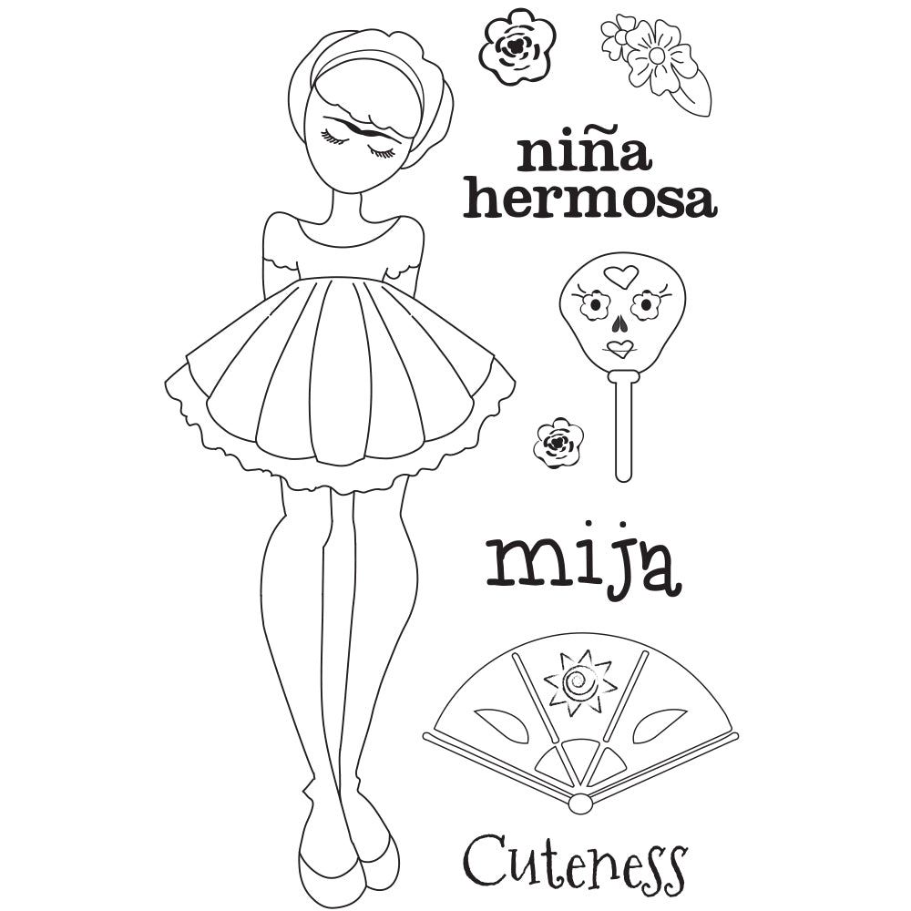 3CCA8A16-7839-4744-8837-4F4EC0F13F53.jpg Prima Julie Nutting Cling Stamp MIJA DOLL 9pc - Image 1