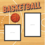 Scrapbook Customs Quick Pages BASKETBALL LEFT & RIGHT 12"X12" Scrapbook Papers 4pc - Image 2