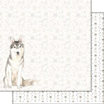 Scrapbook Customs SIBERIAN HUSKY DS Watercolor 12"X12" Scrapbook Paper