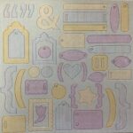 Pastel Chipboard Charm Brackets & Labels 12” x 12” Sheet