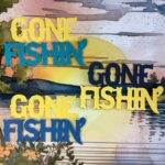 GONE FISHIN’ Diecut Fishing Camping Outdoor Scrapbook DieCuts - Image 8
