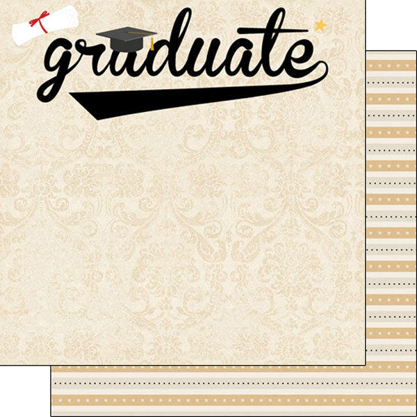 412DB246-304B-4938-8E8E-19A3263131FF.jpg GRADUATION SWISH 12"X12" Scrapbook Customs Paper - Image 1
