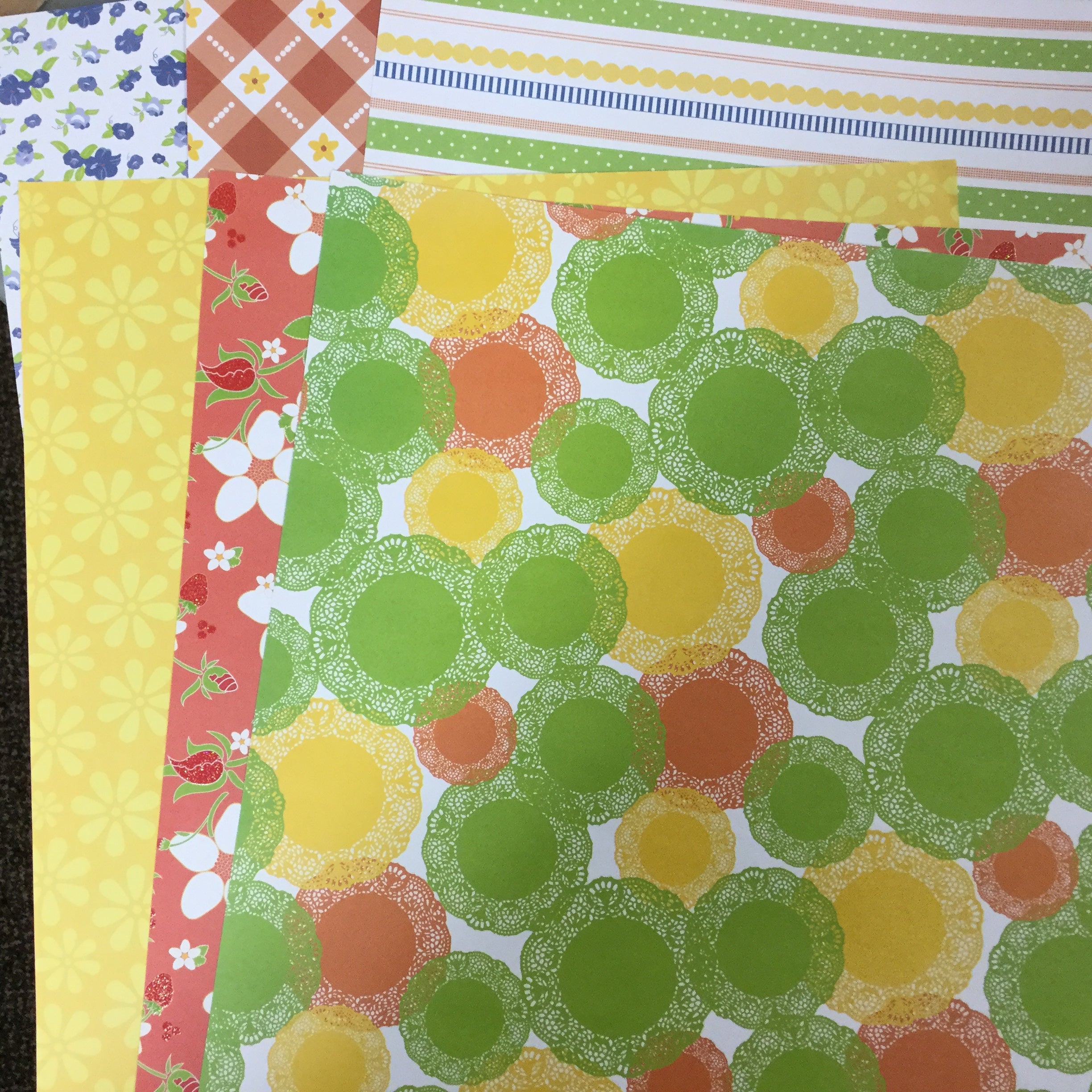 41D58664-D1D6-45C4-ACDD-794A94BF61AA.jpg Jinger Adams Collection SWEET TART Scrapbook Paper 12"x12" 6pc - Image 1