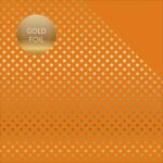 Echo Park Dots & Stripes GOLD FOIL ORANGE 12"x12" Paper