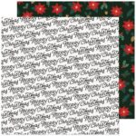 Crate Paper Busy Sidewalks CHRISTMAS GREETINGS 12X12 Scrapbook Paper