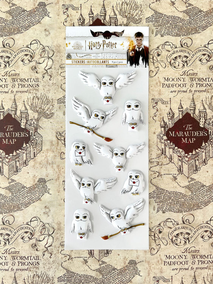 42E9DD6C-F5B3-4401-A09C-F961944F5280.jpg Paper House HARRY POTTER HEDWIG Puffy Stickers 9pc - Image 1