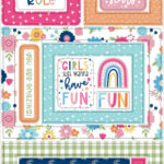 Echo Park PLAY ALL DAY GIRL Chipboard Frames