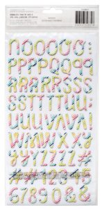 Thickers Pebbles Fun in the Sun PRISMATIC Printed Chipboard Letter Stickers 144pc - Image 2