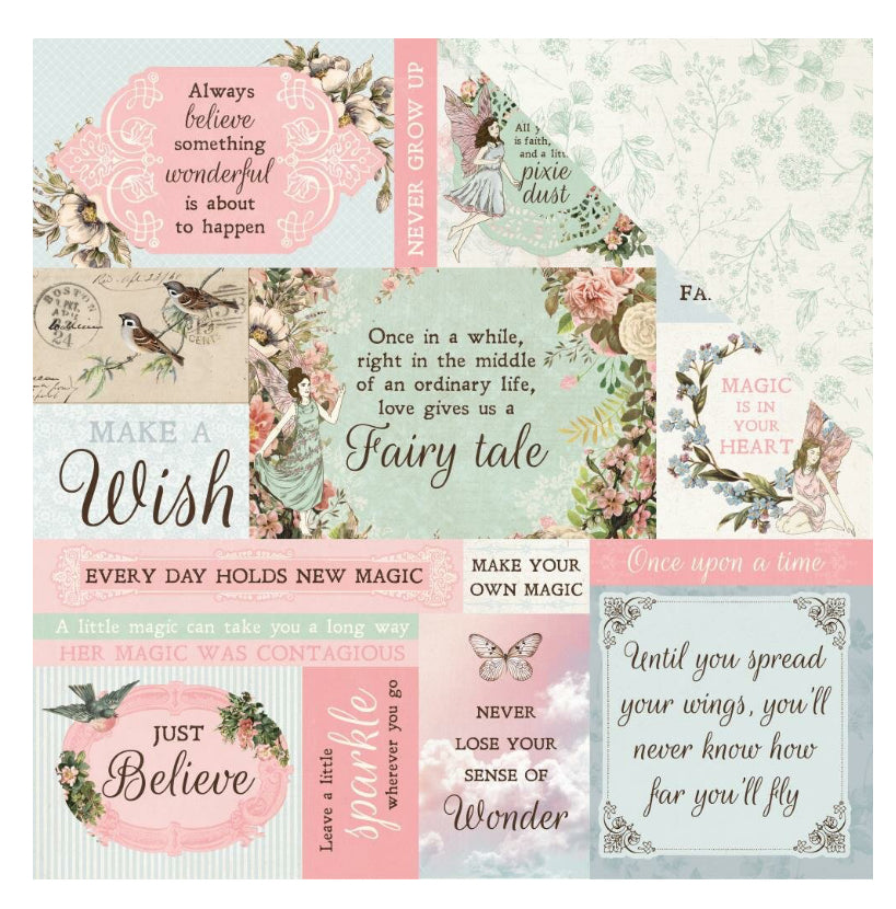 432F3A51-5304-4829-A6FC-0CDA18309F4E.jpg Kaisercraft Fairy Garden WISHES 12"X12" Scrapbook Paper - Image 1