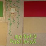Premade MONKEY BUSINESS (2) 12”X12” Scrapbook Pages