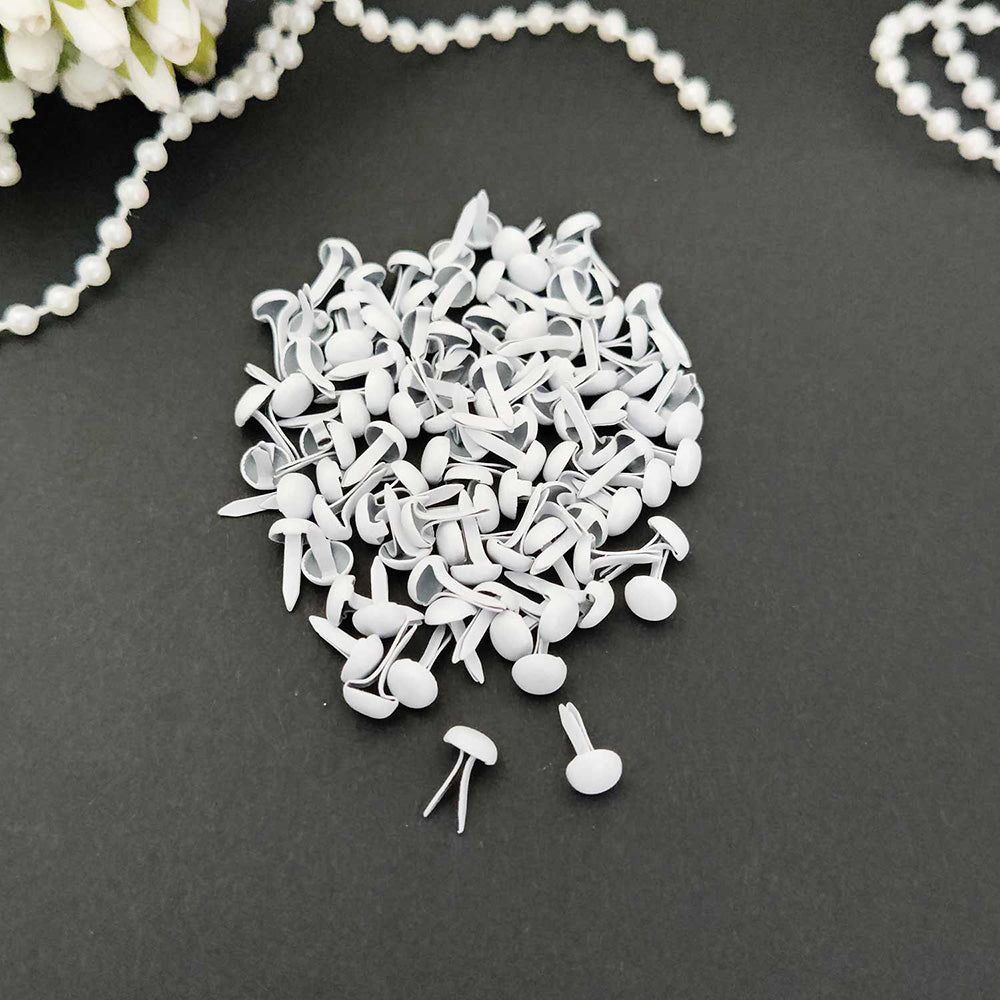 43CCDF72-FA31-4C80-BCC4-AD966F796632.jpg Dress My Craft POWDER WHITE Colored Brads 100pcs - Image 1