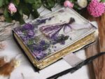 Soft Leather Journal Grimoire LAVENDER FAIRY Blank Lock A7 - Image 3