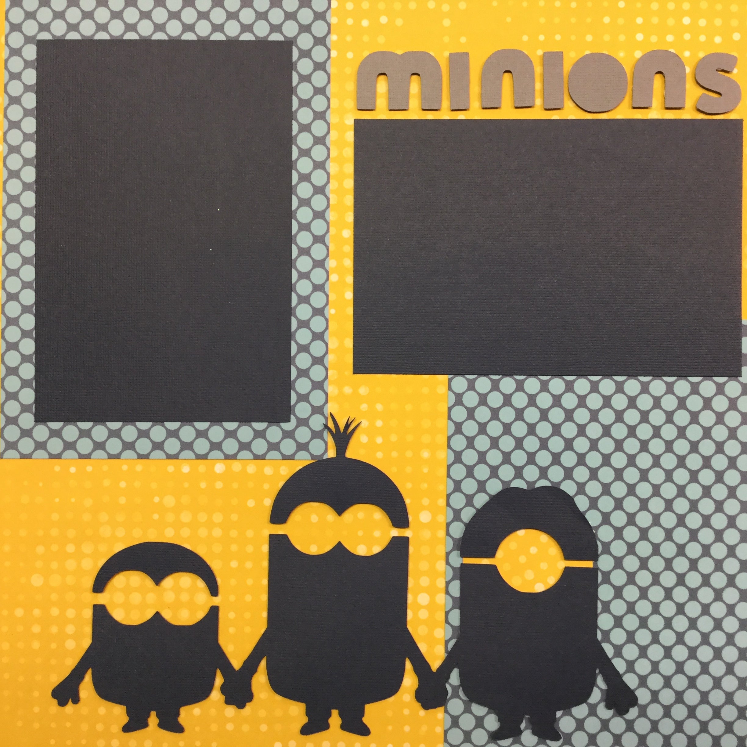 45443343-01E4-4E13-80CF-9AD15C80BB63.jpg Premade Scrapbook Page MINIONS (1) 12"x12" Layout - Image 1