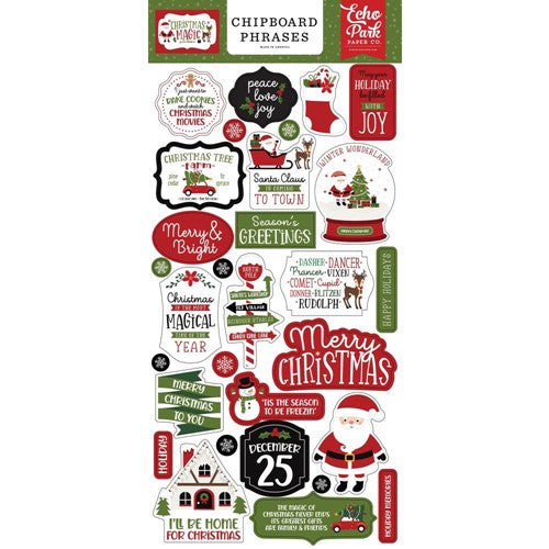 4569F06C-3154-4B9D-91F3-60B947FF2702.jpg Echo Park 6"x12" CHRISTMAS MAGIC Chipboard Phrases 30pc - Image 1