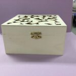 Darice Unfinished Wood Box SQUARE Laser Cut Top - Image 4