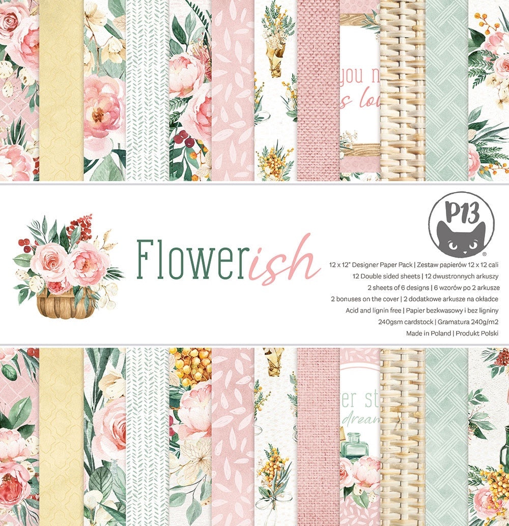 46DD8966-771C-4B85-B55B-0BB9FCB97C89.jpg P13 FLOWERISH 12"X12" Designer Paper Pack Pad 14pc - Image 1