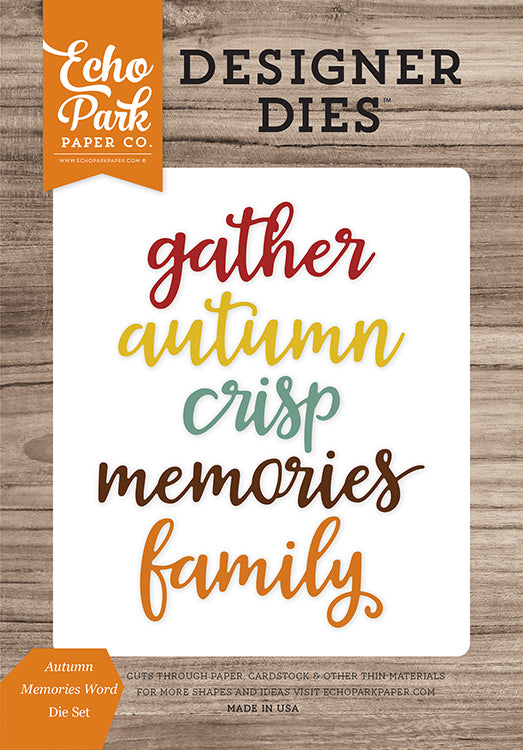 48448C3B-B543-4B8D-A4B2-ACF8C5DAEA74.jpeg Echo Park AUTUMN MEMORIES WORD Designer Die Set 5pc - Image 1