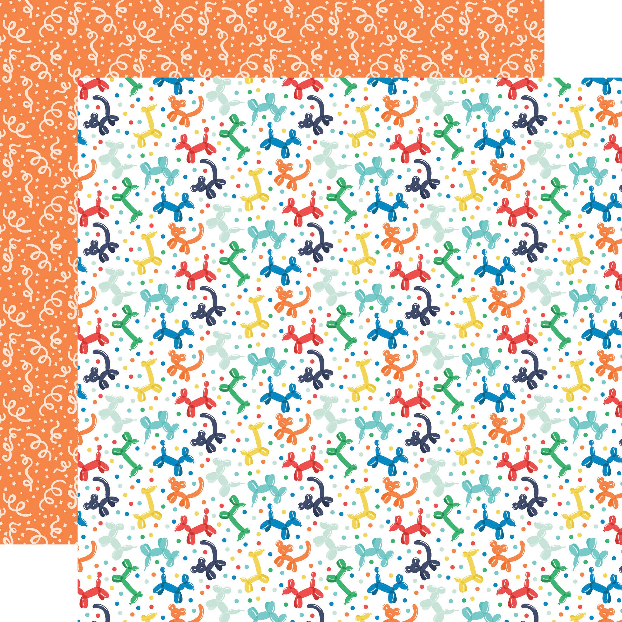 48717170-1641-490D-A54C-8B204D1D3005.jpg Echo Park It’s Your Birthday Boy BALLOON ANIMALS 12"X12" Scrapbook Paper - Image 1
